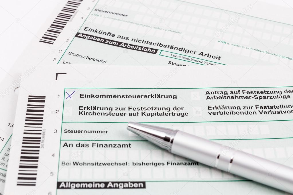 Hauptvordruck der Einkommensteuererklärung